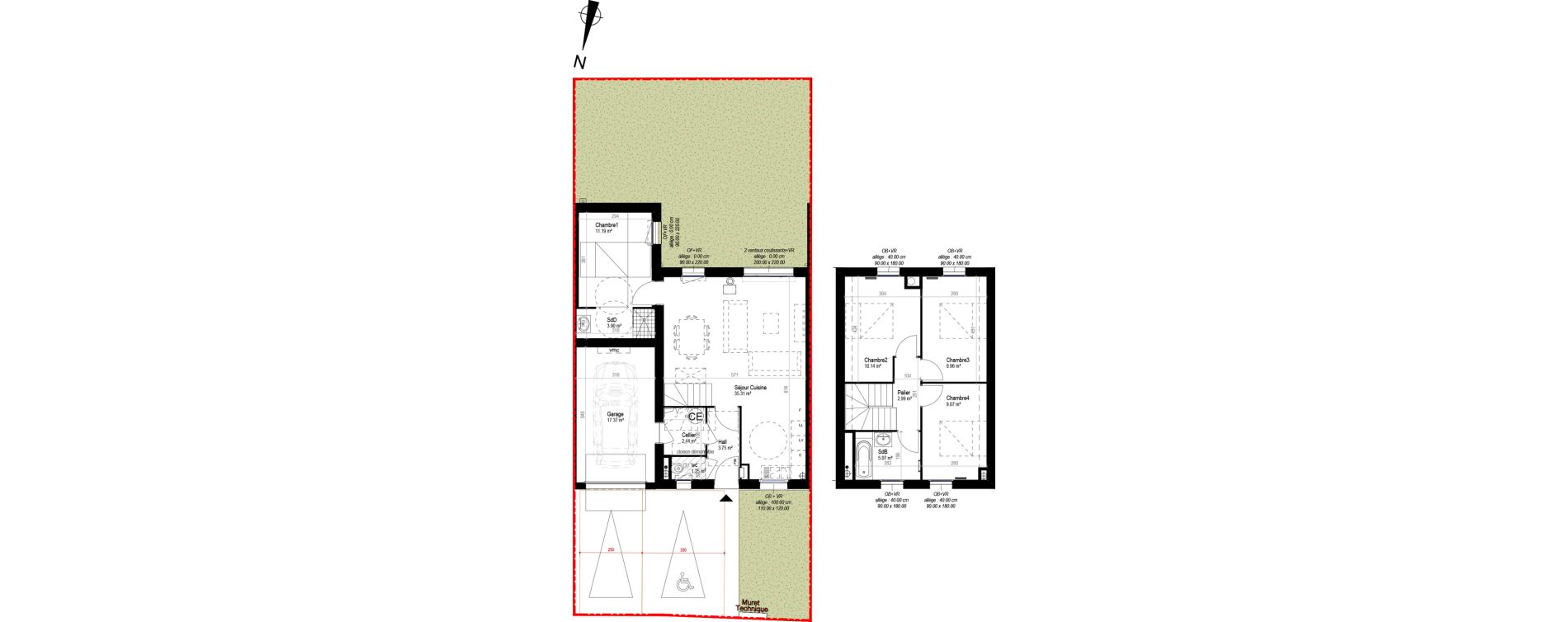 Maison T5 de 95,06 m2 &agrave; Herlies Centre
