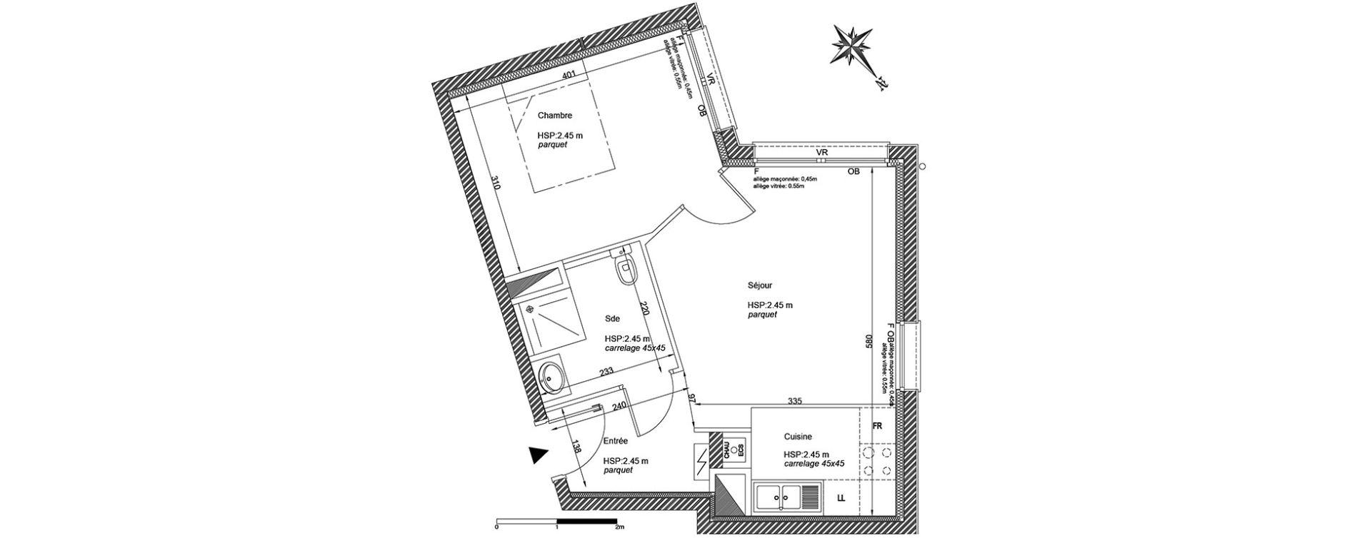 Appartement T2 de 40,00 m2 &agrave; La Madeleine Centre
