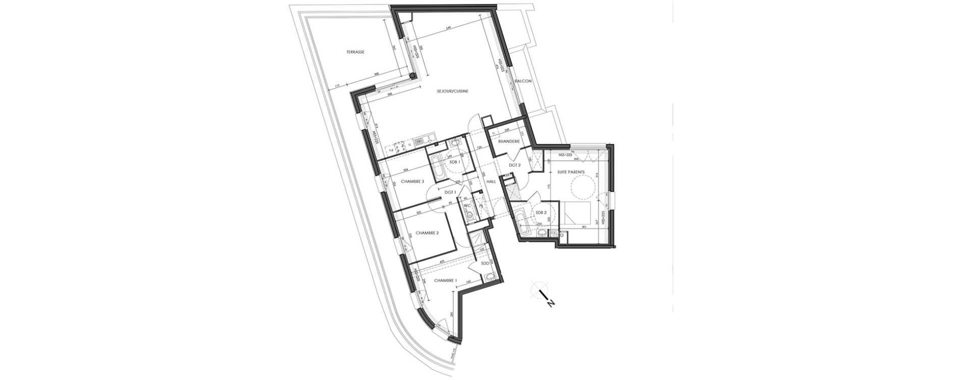 Appartement T5 de 150,50 m2 &agrave; La Madeleine Centre