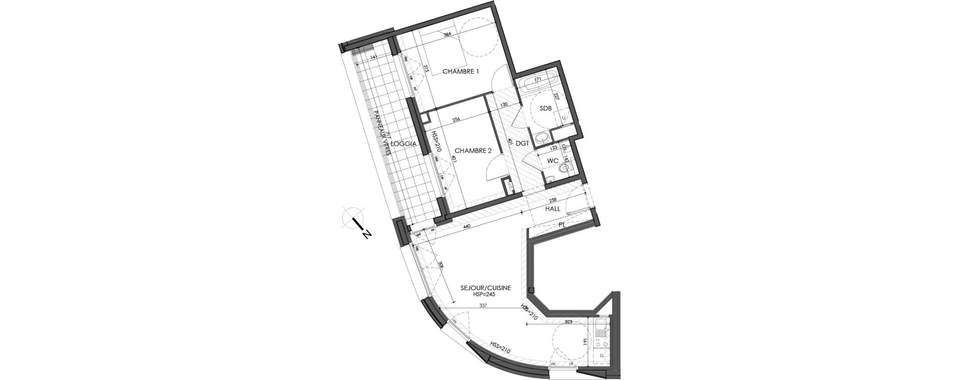 Appartement T3 de 63,20 m2 &agrave; La Madeleine Centre