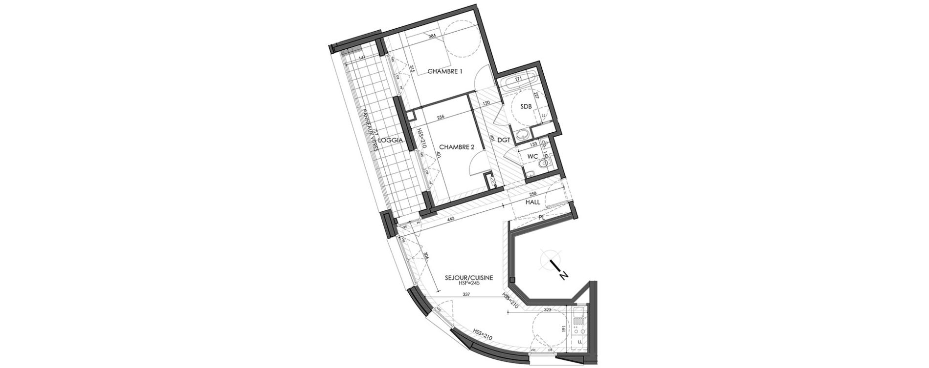 Appartement T3 de 63,20 m2 &agrave; La Madeleine Centre