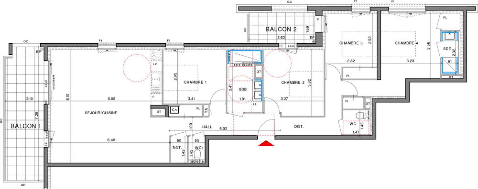 Appartement T5 de 112,55 m2 &agrave; La Madeleine Centre
