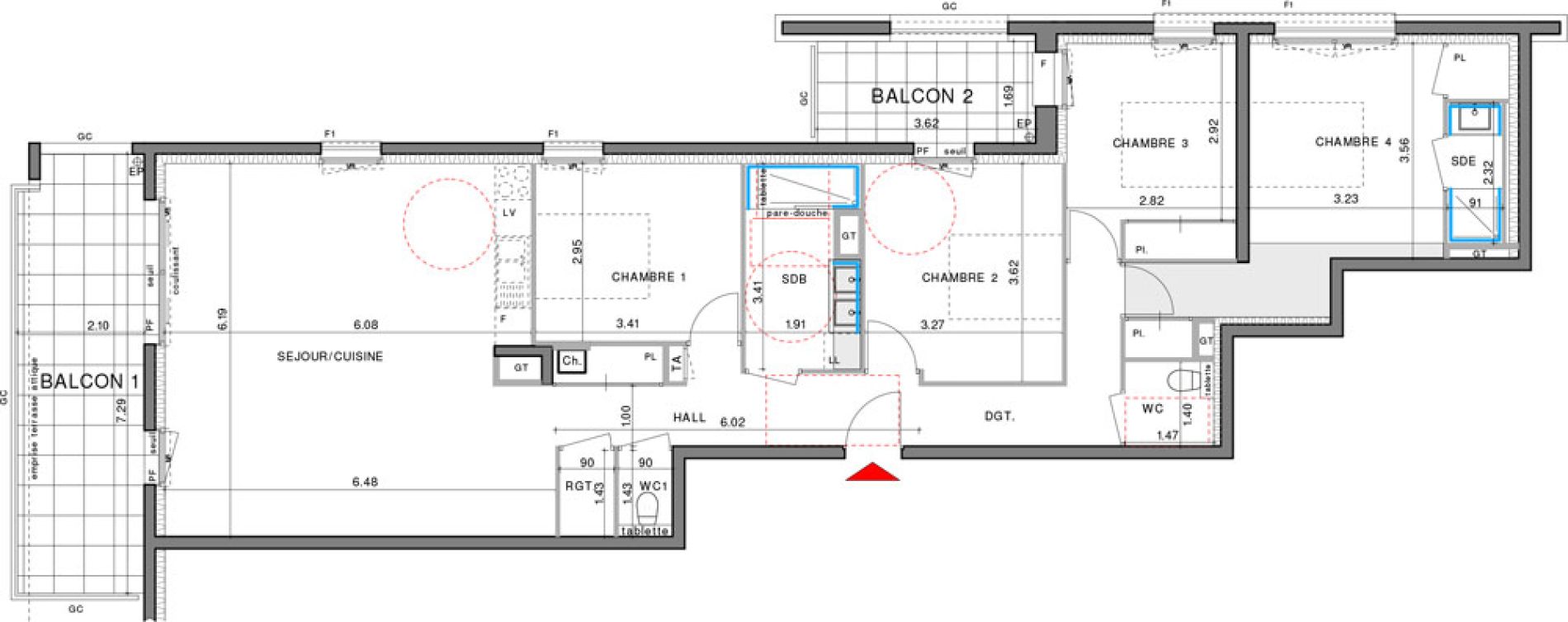 Appartement T5 de 112,55 m2 &agrave; La Madeleine Centre