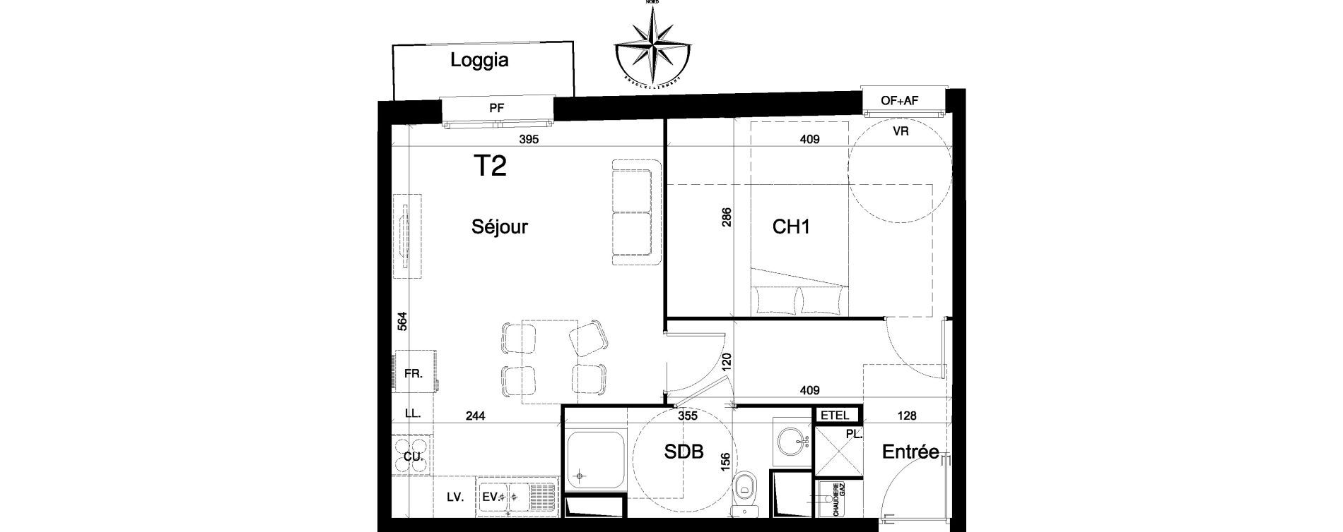 Appartement T2 de 44,30 m2 &agrave; La Madeleine Centre