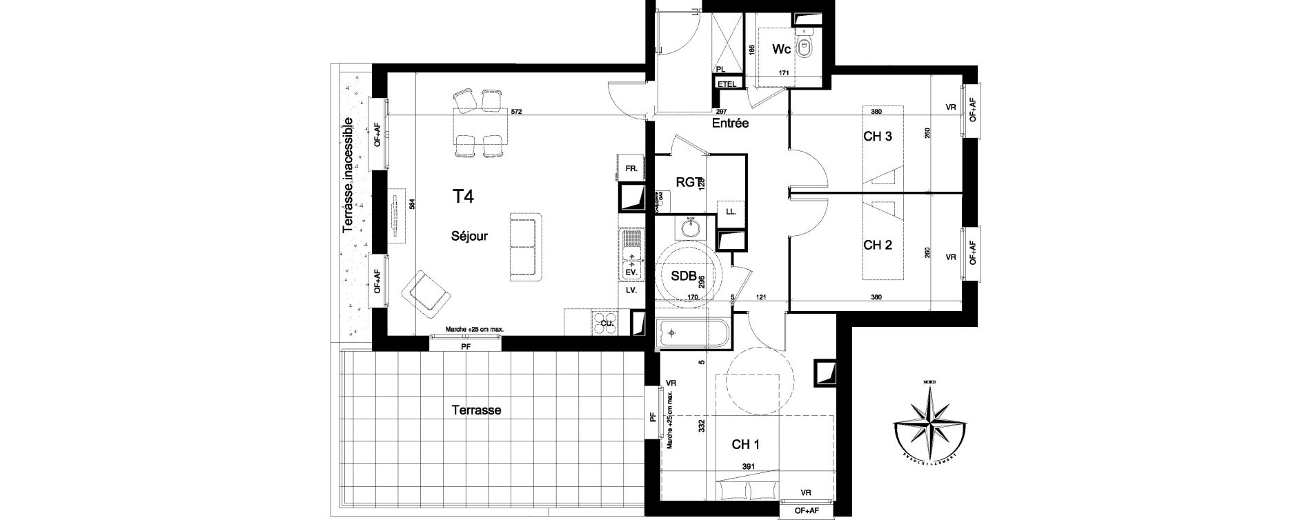Appartement T4 de 87,80 m2 &agrave; La Madeleine Centre