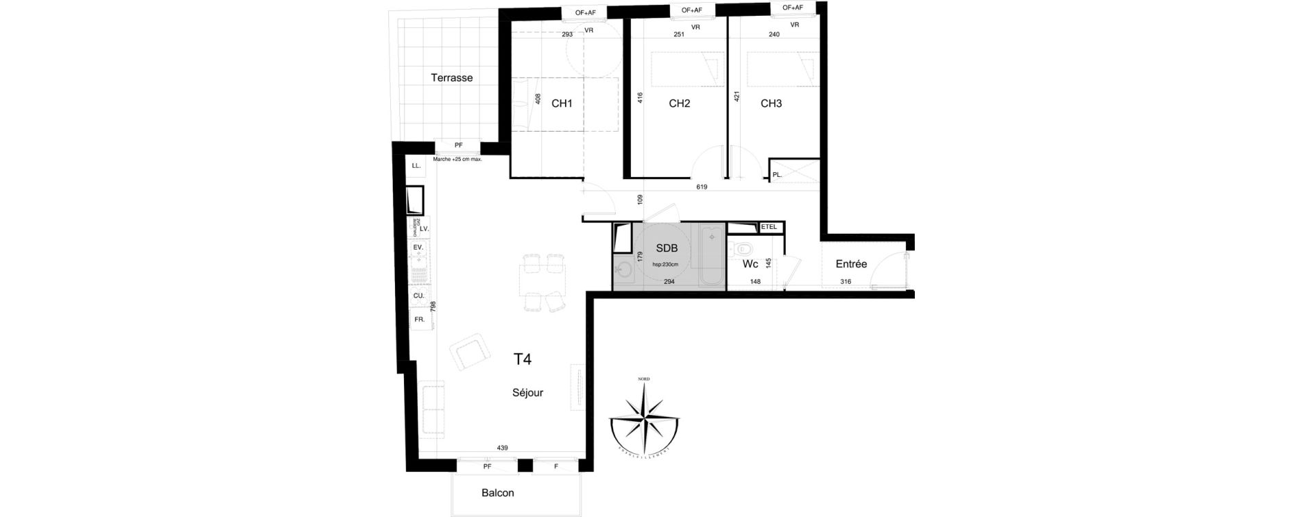 Appartement T4 de 87,20 m2 &agrave; La Madeleine Centre
