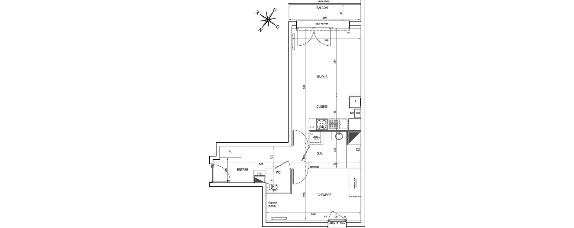 Appartement T2 de 49,23 m2 &agrave; Lambersart Conquerants