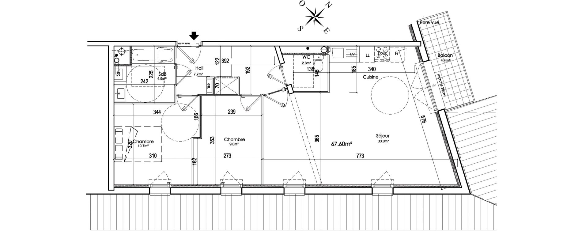 Appartement T3 de 67,60 m2 &agrave; Lannoy Centre