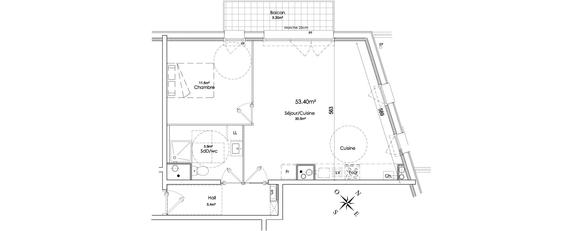 Appartement T2 de 53,40 m2 &agrave; Lannoy Centre