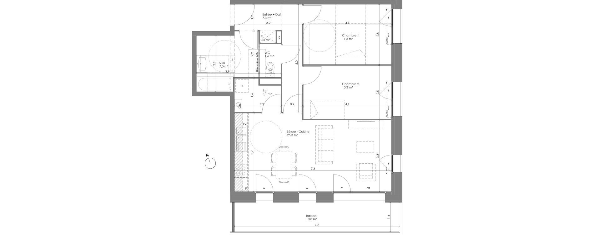 Appartement T3 de 66,50 m2 &agrave; Lannoy Centre