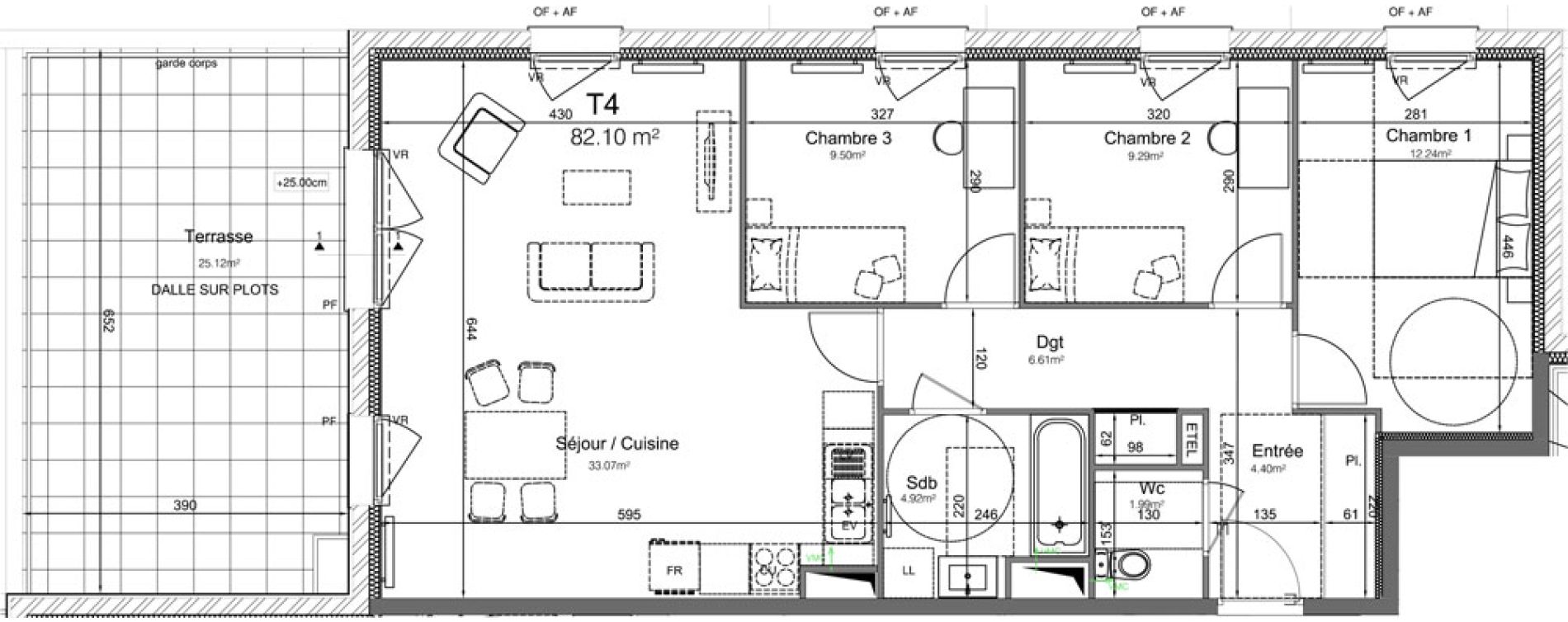 Appartement T4 de 82,02 m2 &agrave; Leers Centre