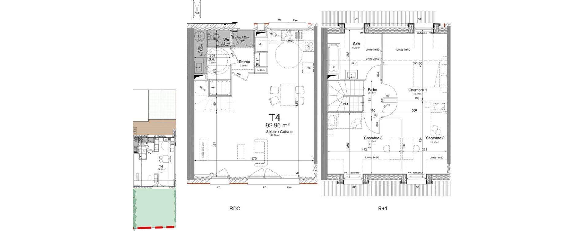 Maison T4 de 92,96 m2 &agrave; Leers Centre