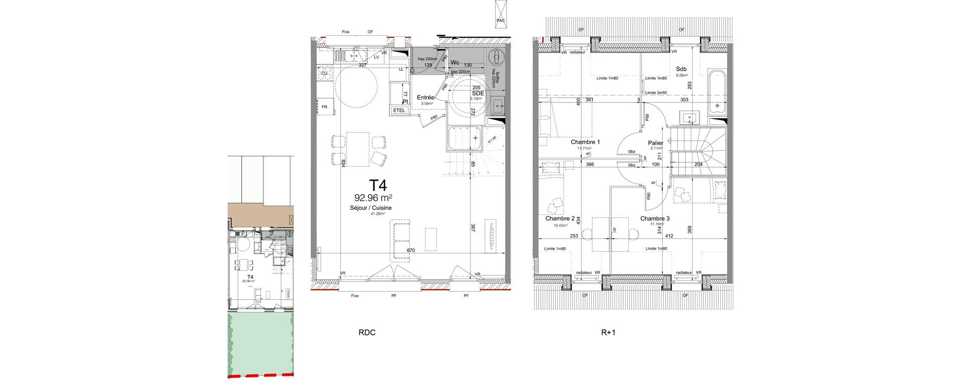 Maison T4 de 92,96 m2 &agrave; Leers Centre