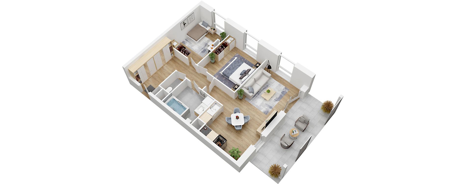 Appartement T3 de 61,65 m2 &agrave; Lesquin Centre