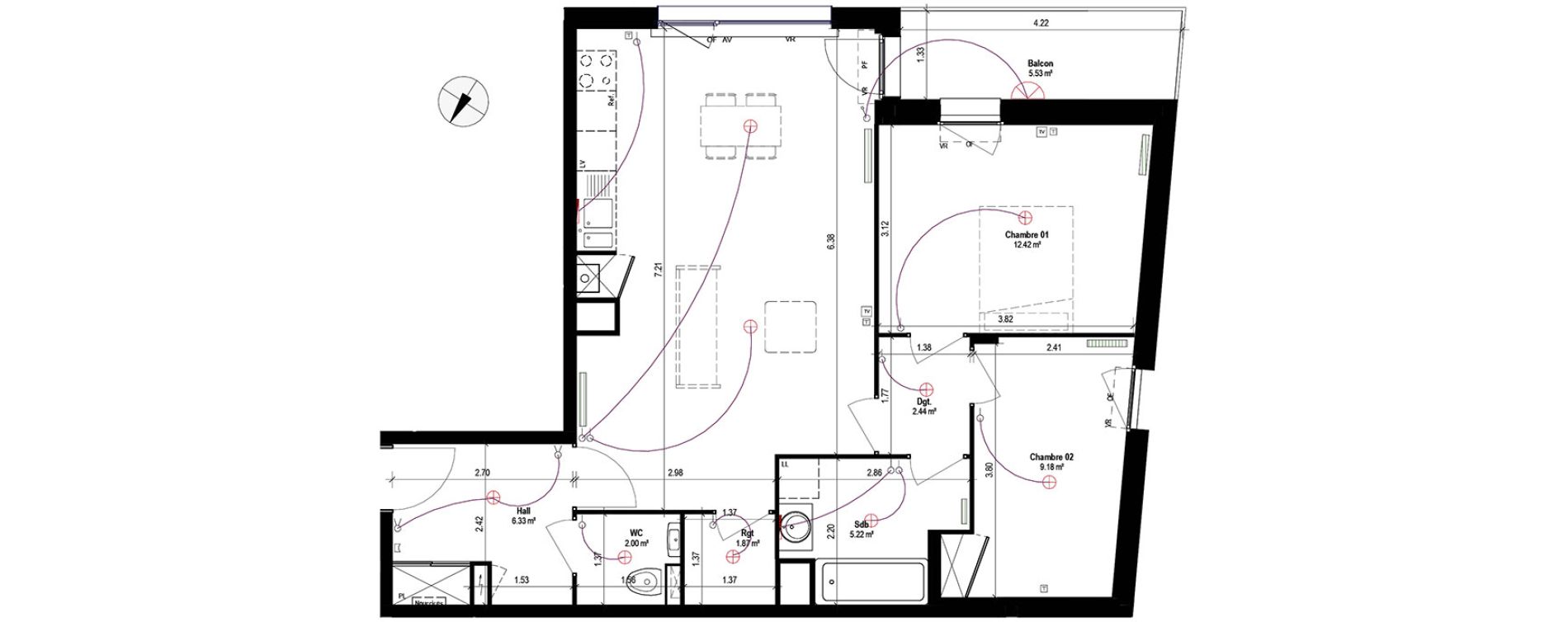 Appartement T3 de 70,04 m2 &agrave; Lille Saint maurice pellevoisin