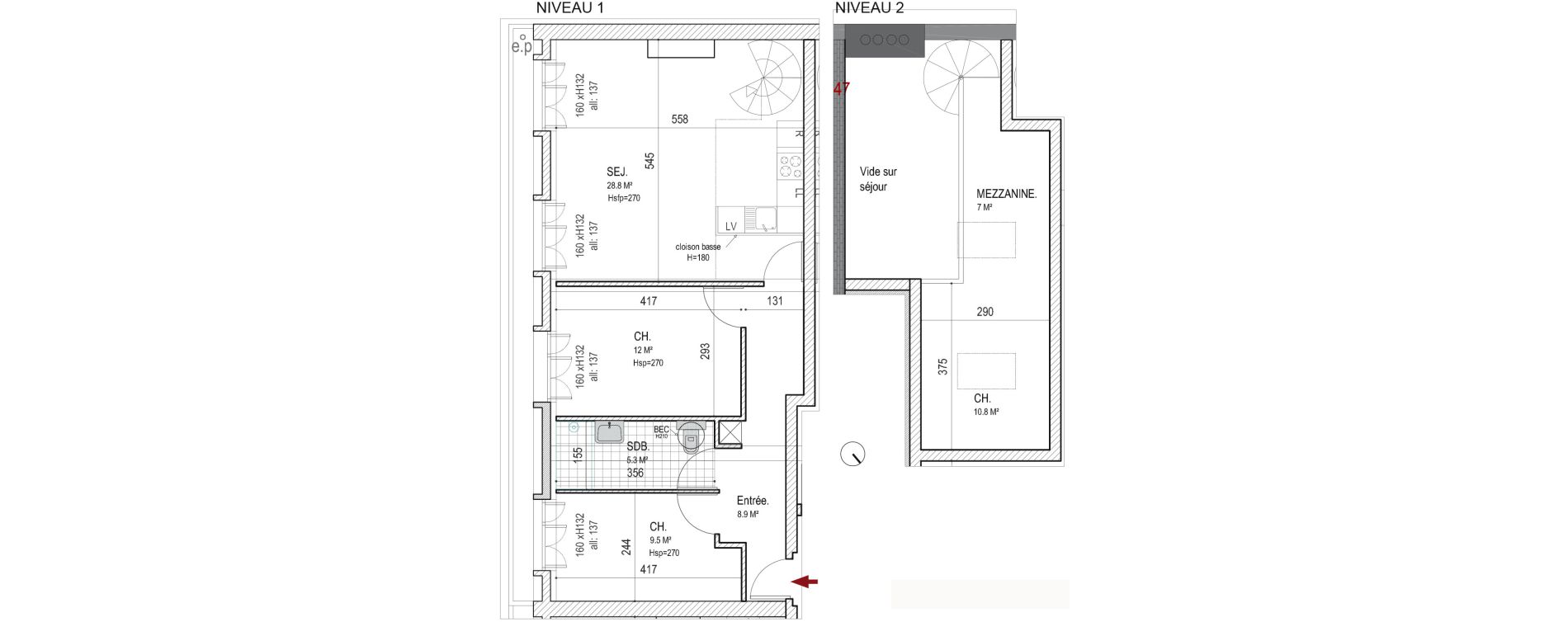 Appartement T4 de 82,30 m2 &agrave; Lille Centre