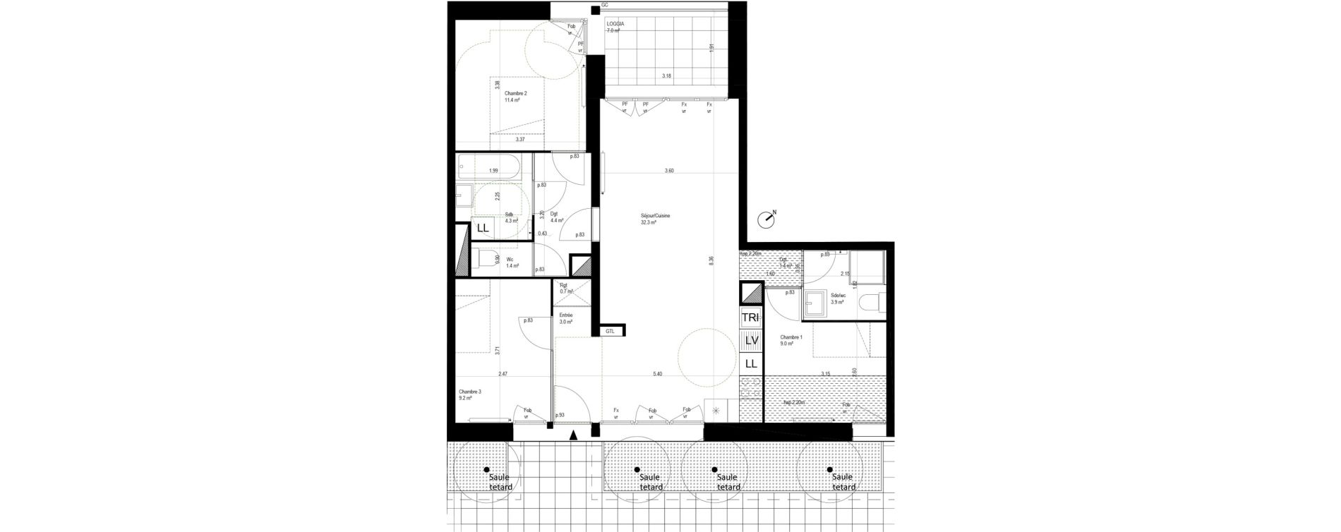 Appartement T4 de 81,00 m2 &agrave; Lille Bois blancs