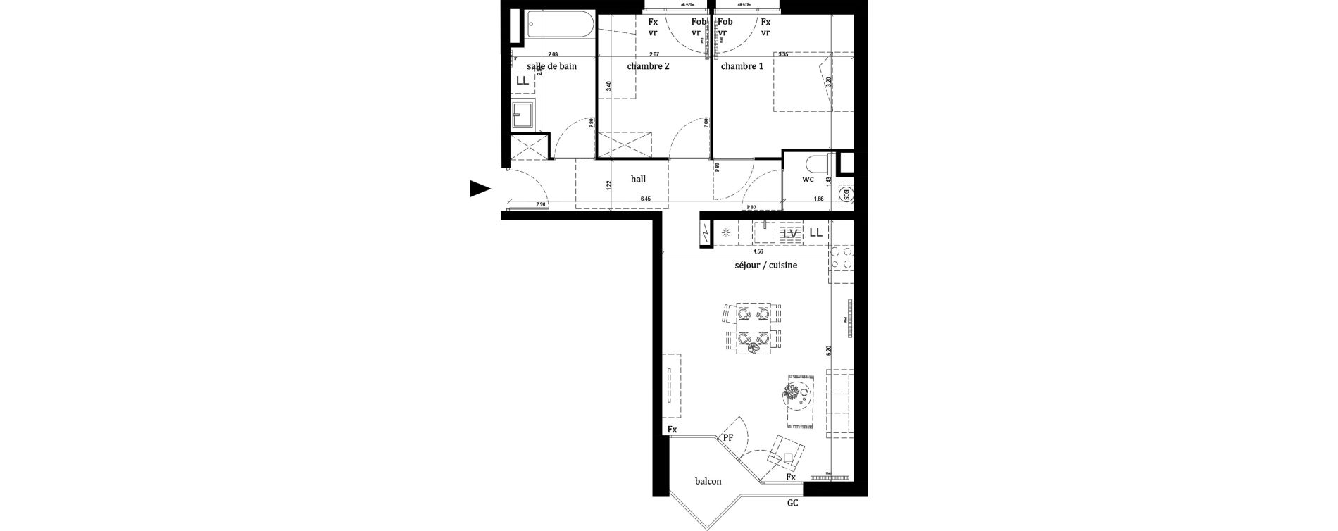 Appartement T3 de 63,20 m2 &agrave; Lille Lille sud