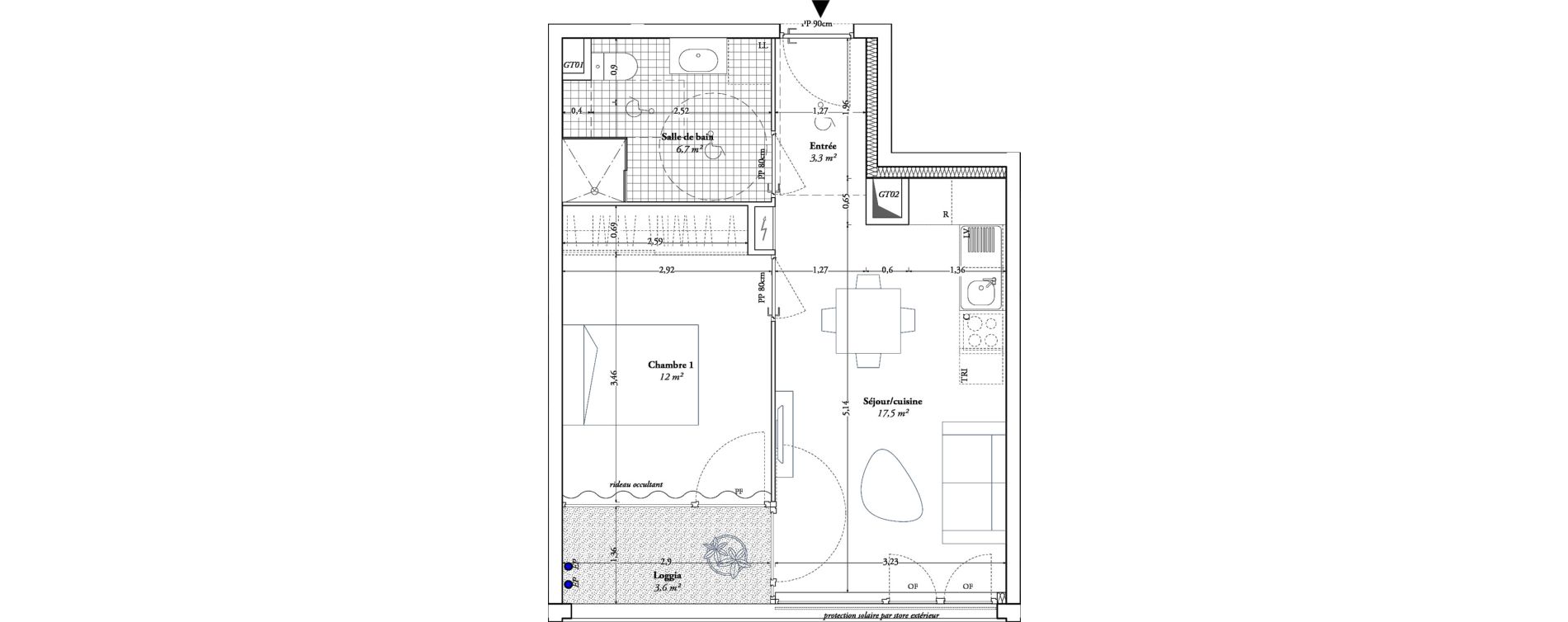 Appartement T2 de 39,50 m2 &agrave; Lille Fives
