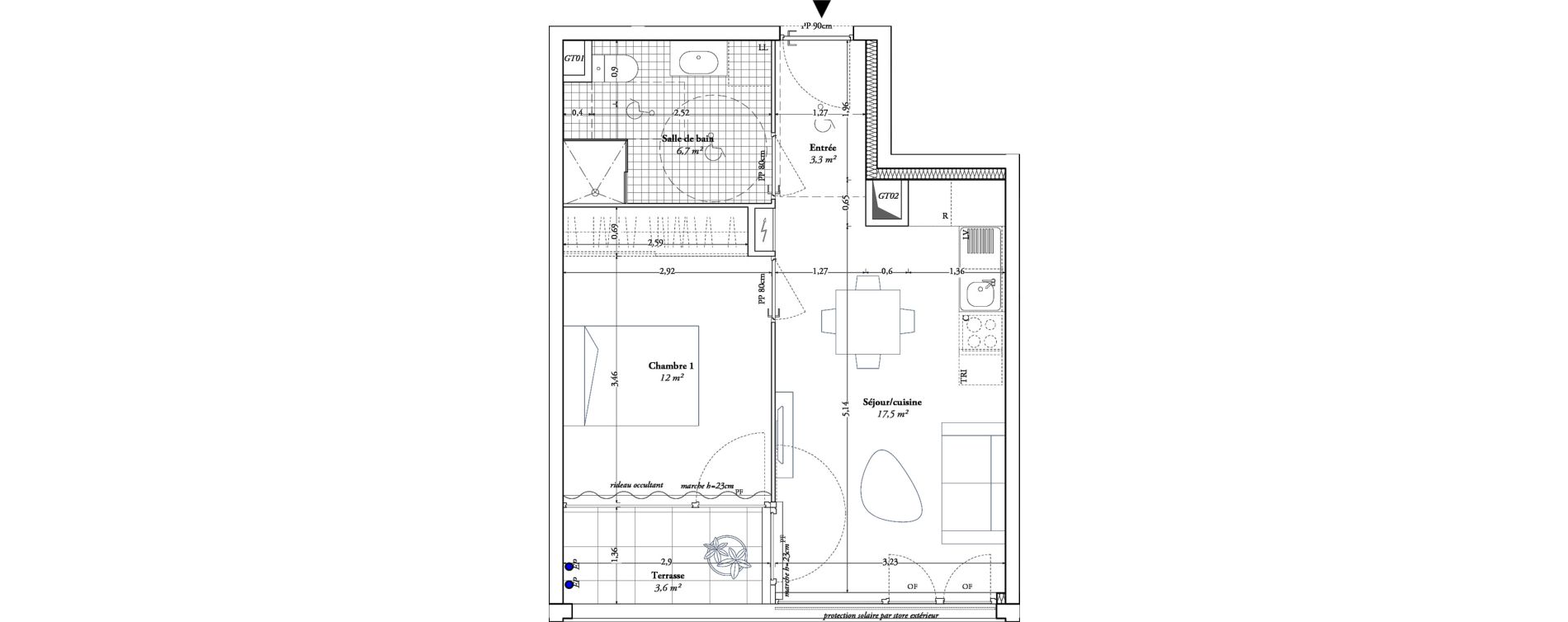 Appartement T2 de 39,50 m2 &agrave; Lille Fives