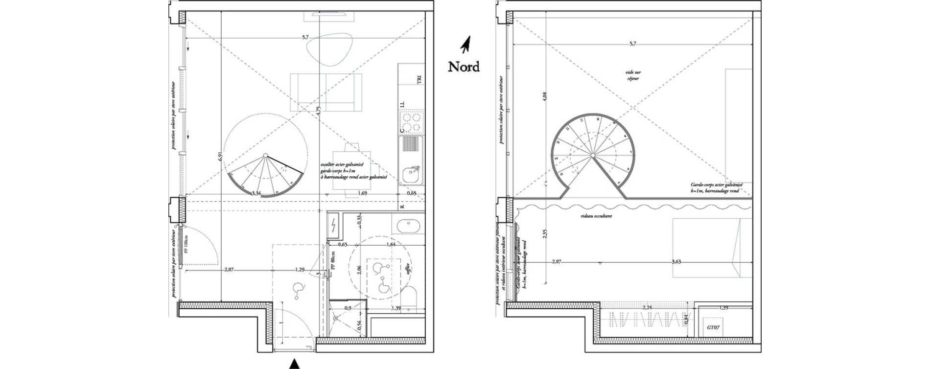 Duplex T2 de 57,30 m2 &agrave; Lille Fives