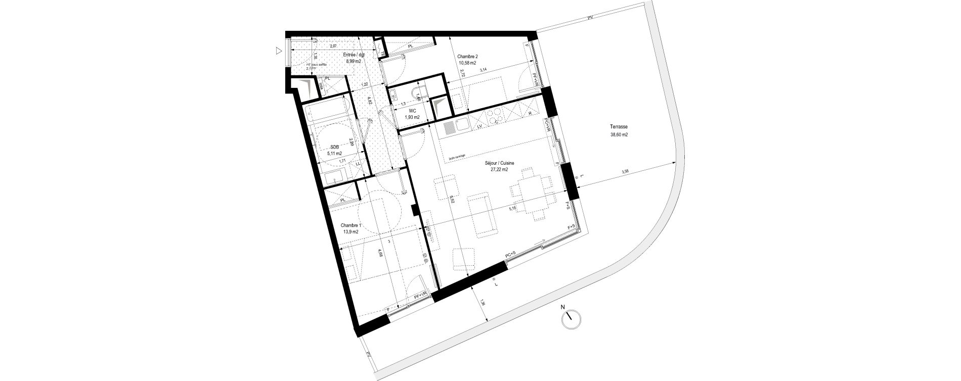 Appartement T3 de 67,73 m2 &agrave; Lille Lille centre