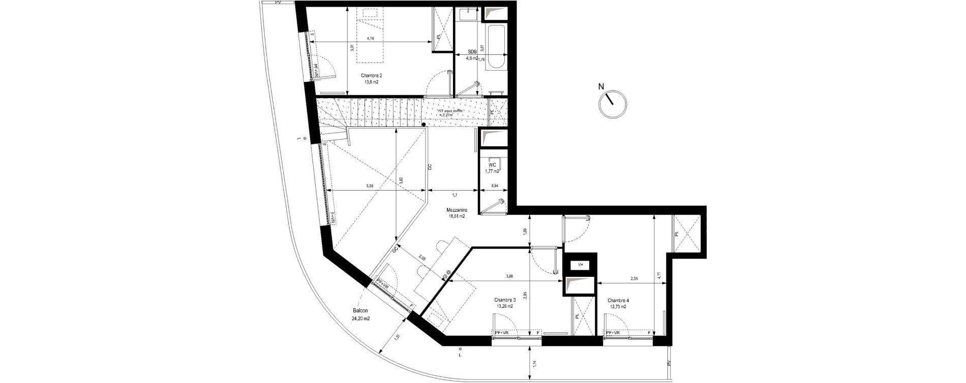 Duplex T5 de 144,57 m2 &agrave; Lille Lille centre