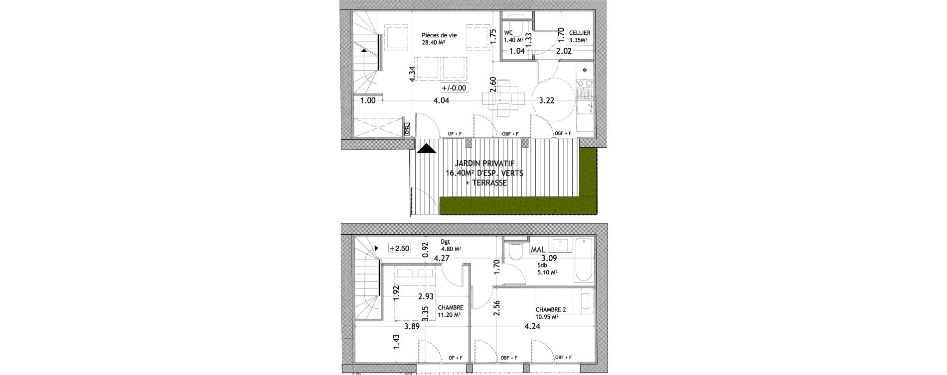 Duplex T3 de 65,20 m2 &agrave; Lille Wazemmes