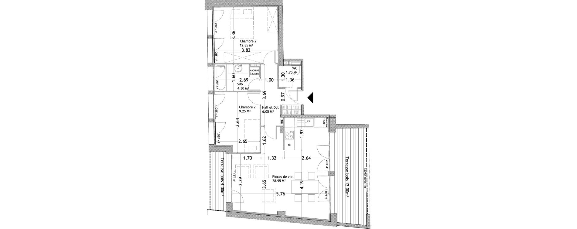 Appartement T3 de 63,15 m2 &agrave; Lille Wazemmes