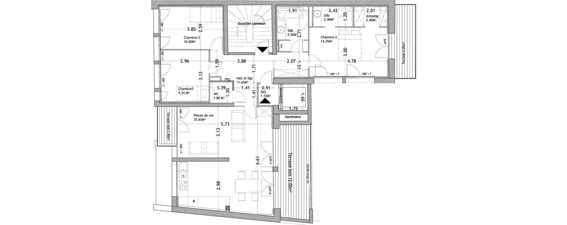 Appartement T4 de 94,35 m2 &agrave; Lille Wazemmes