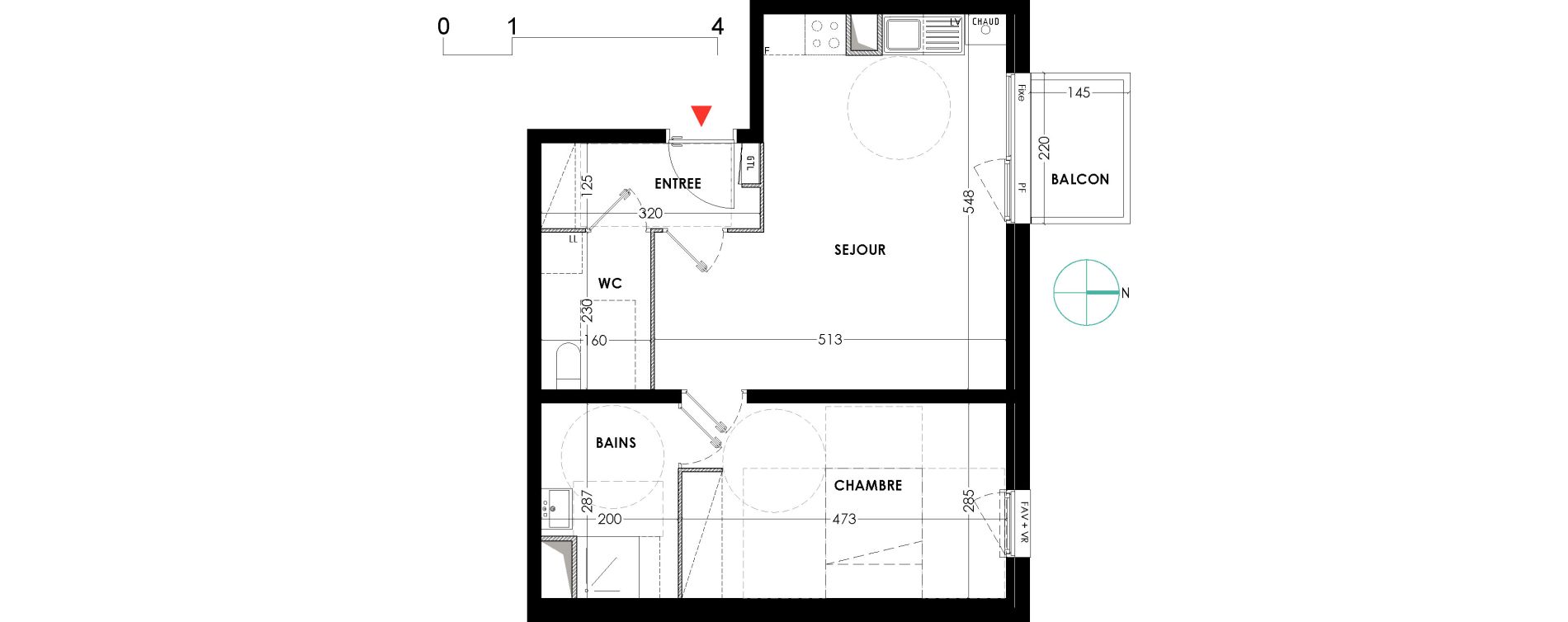 Appartement T2 de 48,90 m2 &agrave; Lille Wazemmes