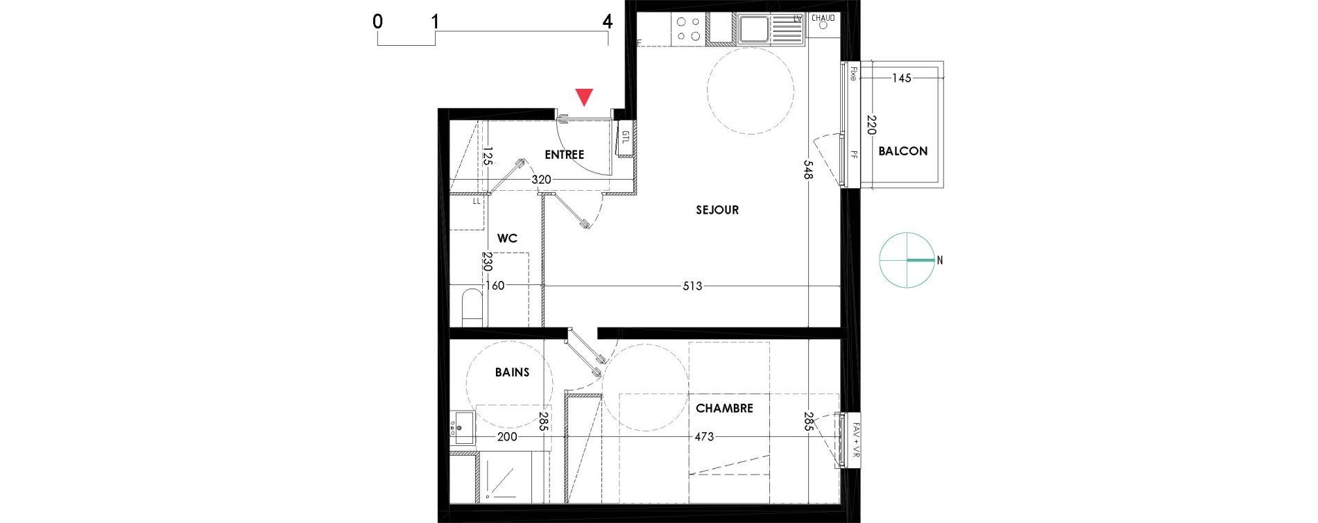 Appartement T2 de 48,90 m2 &agrave; Lille Wazemmes