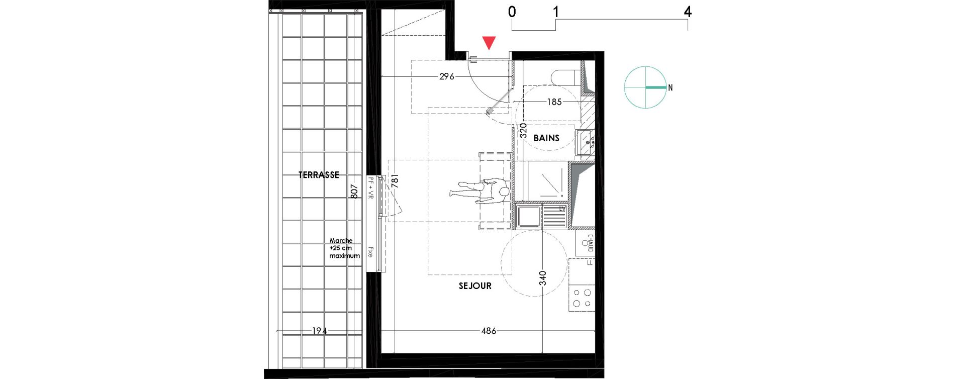 Appartement T1 de 32,50 m2 &agrave; Lille Wazemmes