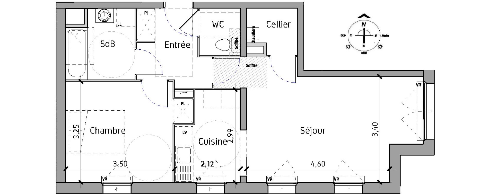 Appartement T2 de 51,50 m2 &agrave; Lille Fives