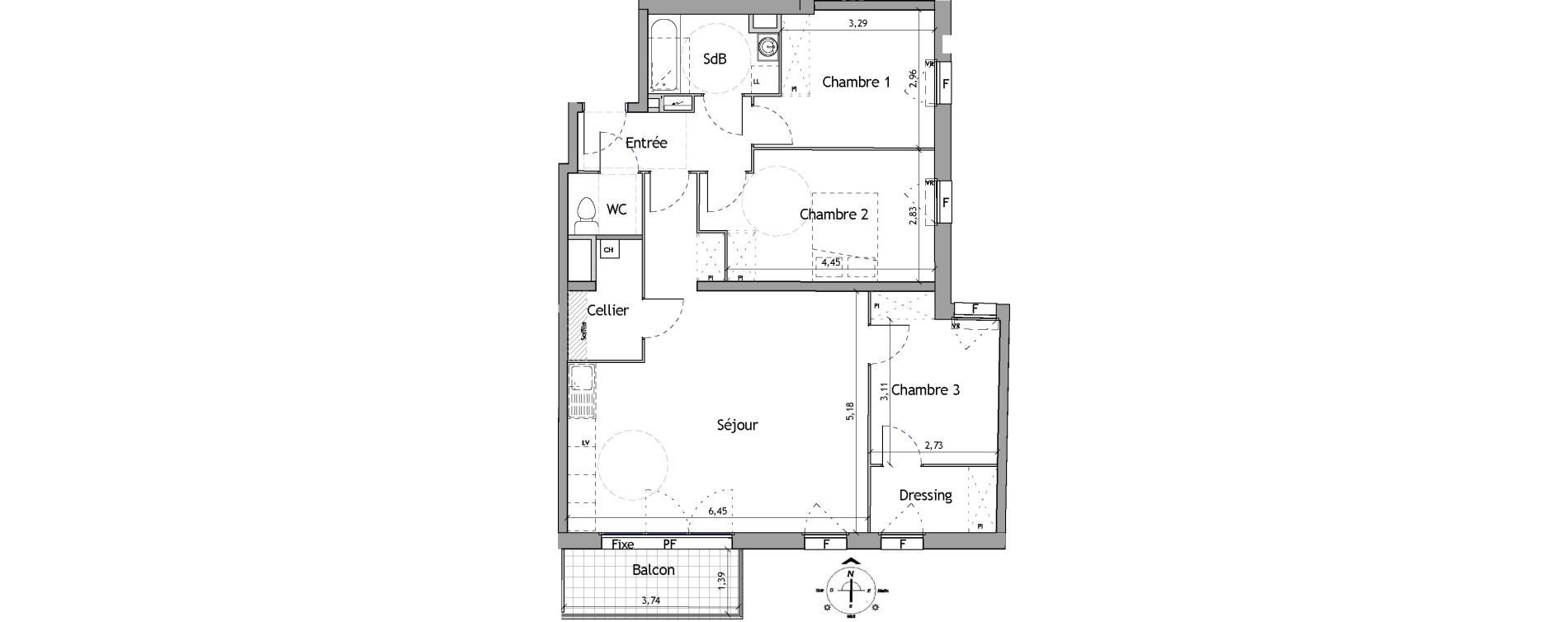 Appartement T4 de 86,10 m2 &agrave; Lille Fives