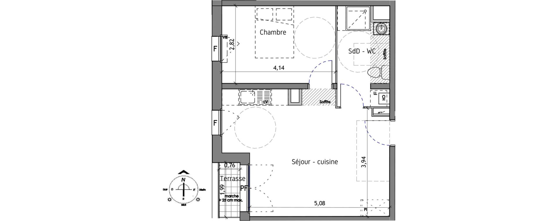 Appartement T2 de 42,30 m2 &agrave; Lille Fives