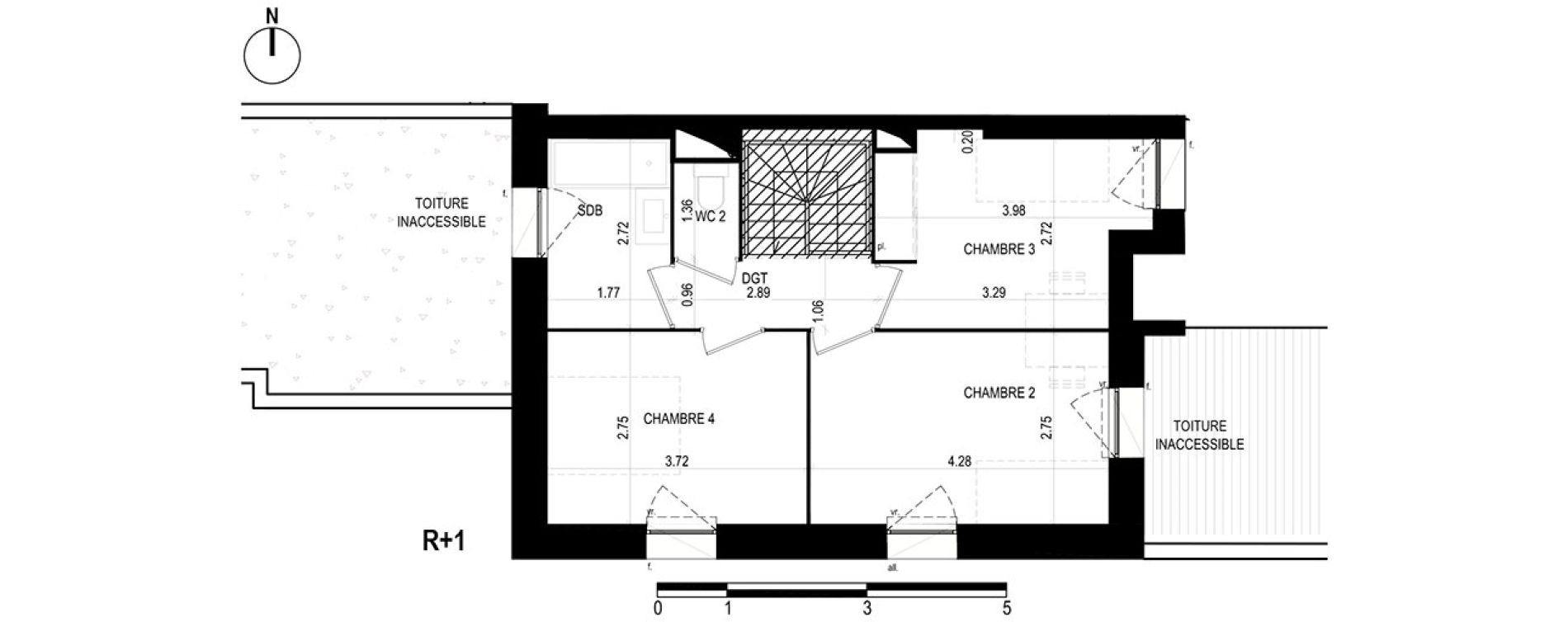 Duplex T5 de 94,64 m2 &agrave; Lille Hellemmes