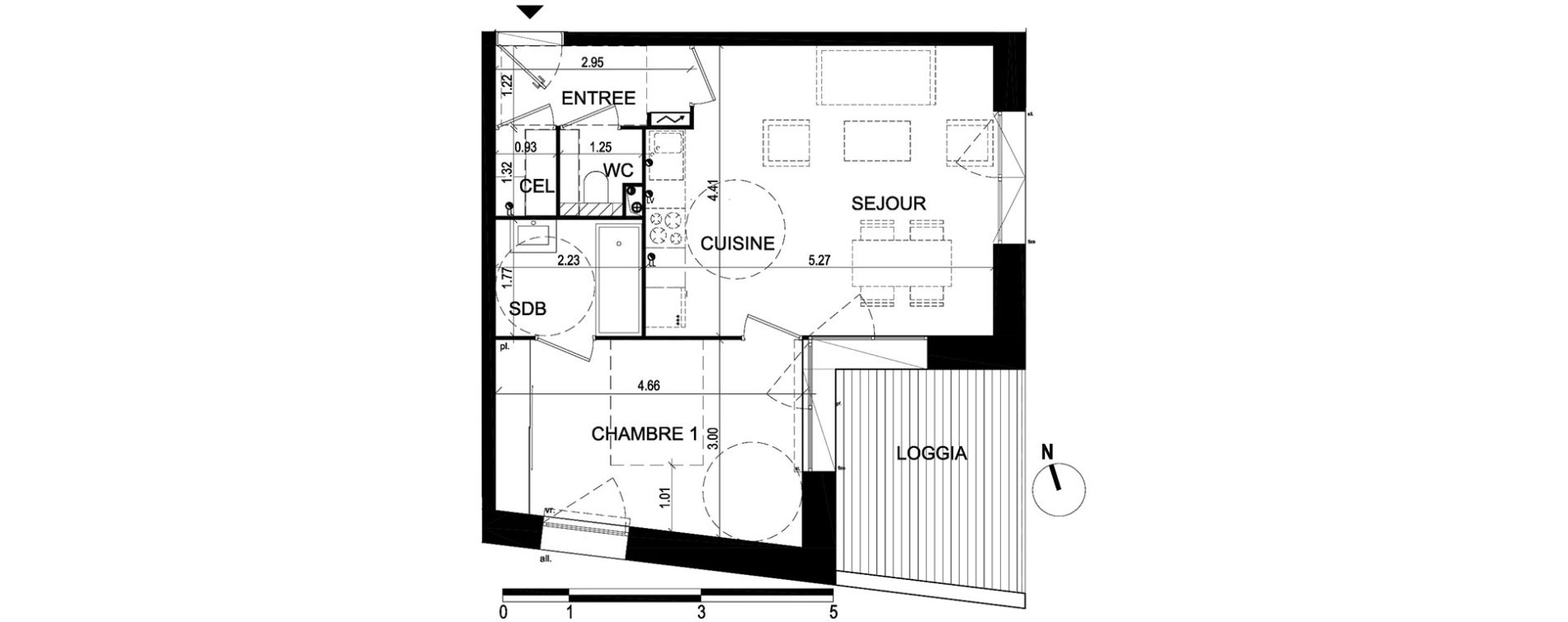 Appartement T2 de 45,84 m2 &agrave; Lille Hellemmes