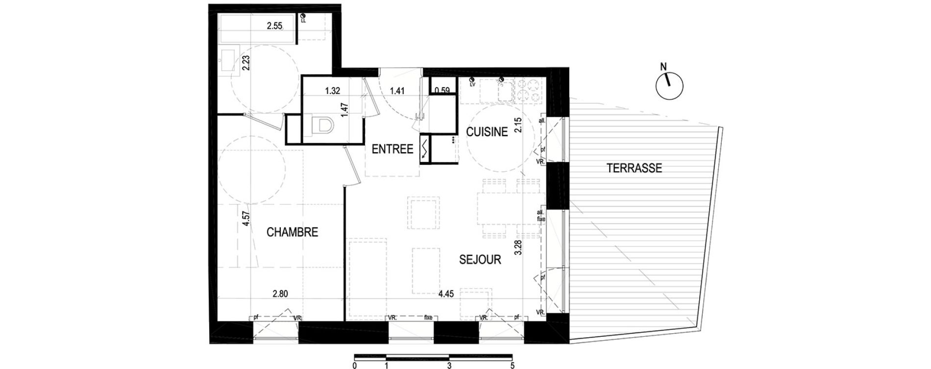 Appartement T2 de 42,04 m2 &agrave; Lille Hellemmes