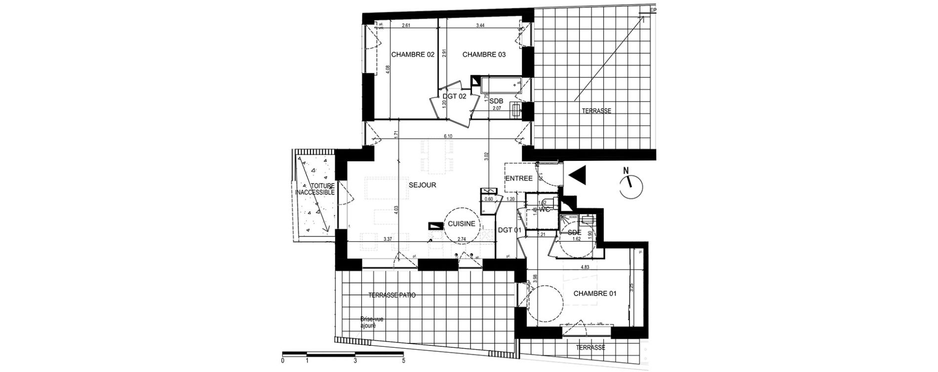 Appartement T4 de 87,01 m2 &agrave; Lille Hellemmes