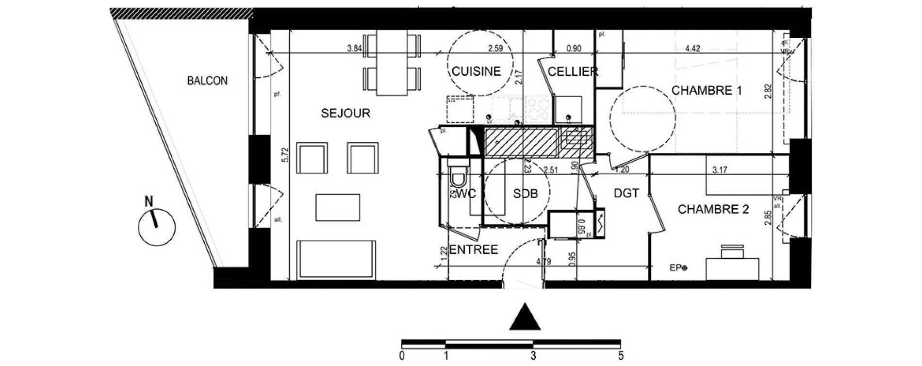 Appartement T3 de 66,08 m2 &agrave; Lille Hellemmes