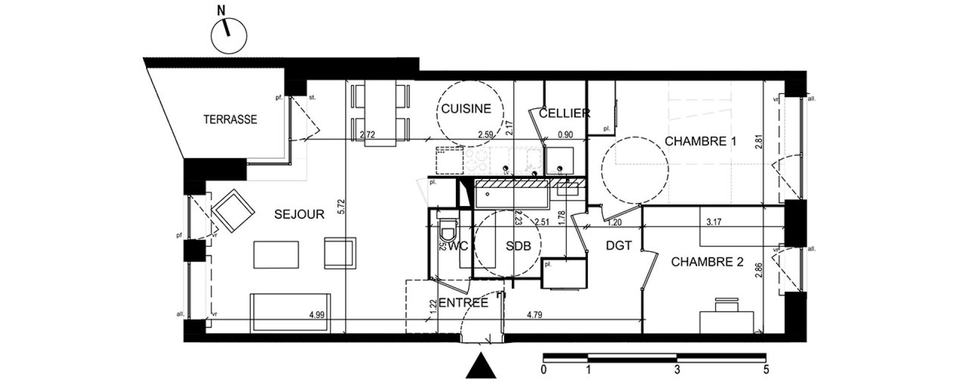 Appartement T3 de 67,61 m2 &agrave; Lille Hellemmes
