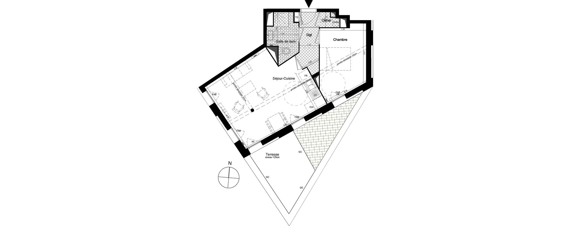 Appartement T2 de 47,40 m2 &agrave; Lille Sud