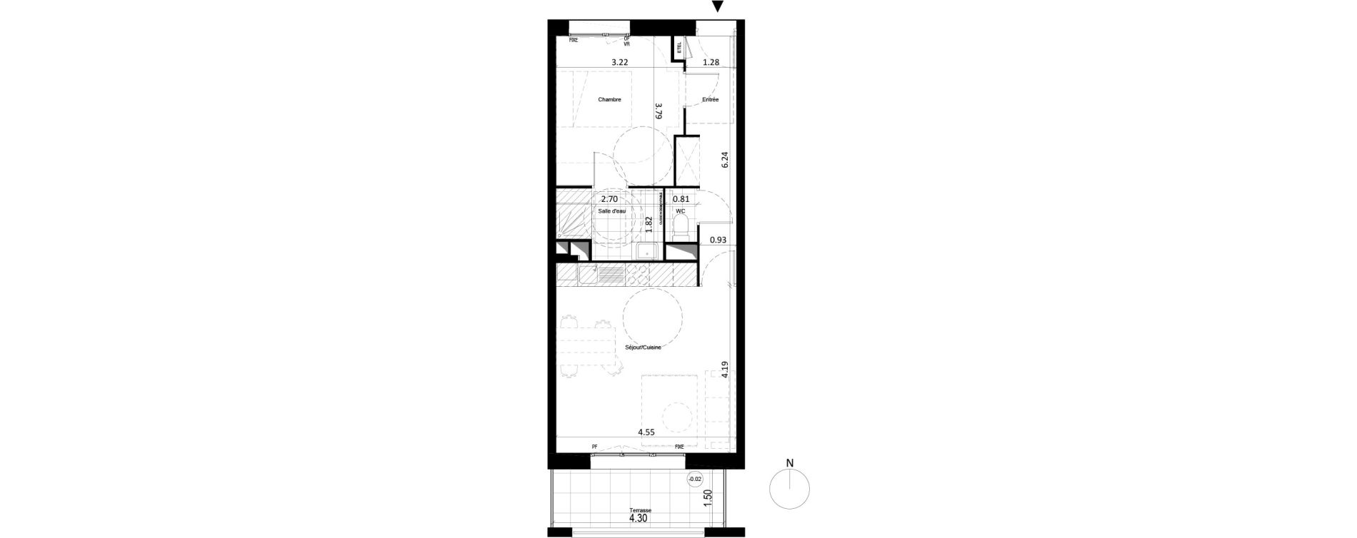 Appartement T2 de 45,85 m2 &agrave; Lille Sud