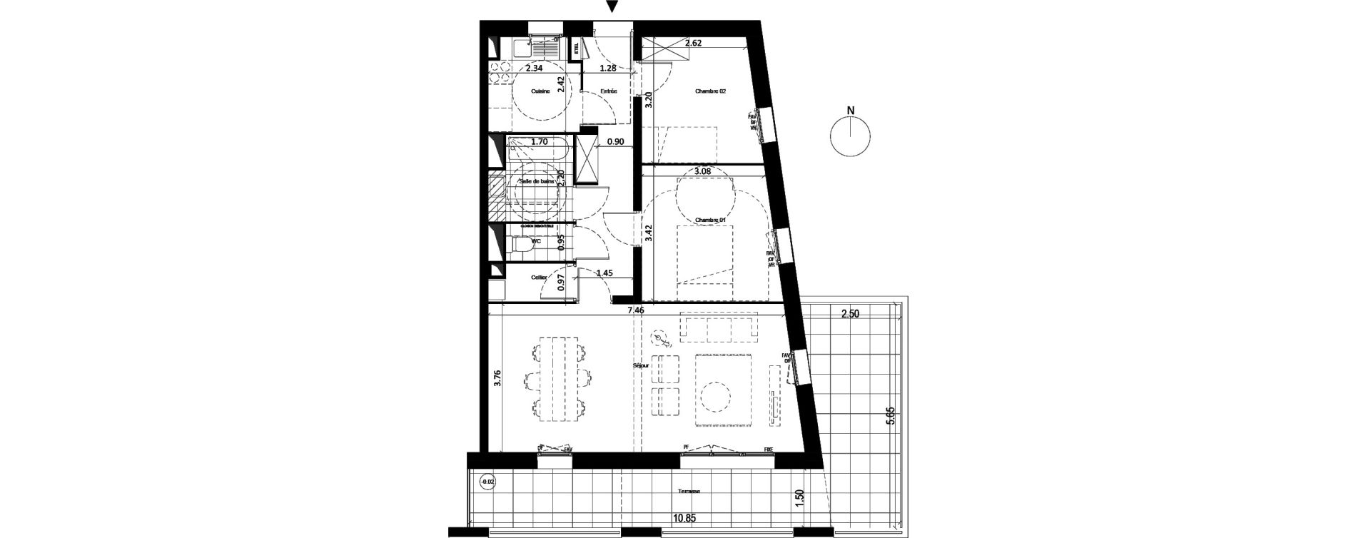 Appartement T3 de 71,60 m2 &agrave; Lille Sud