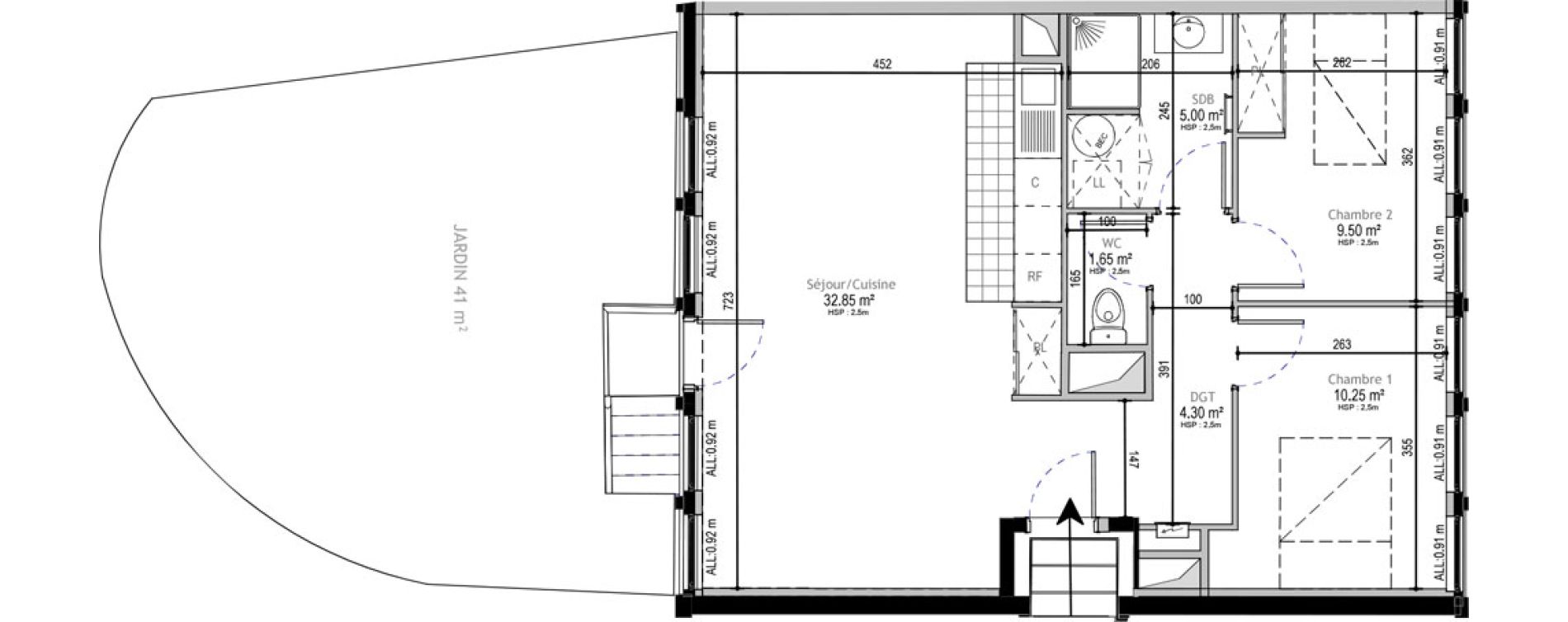 Appartement T3 de 63,55 m2 &agrave; Lille Euralille