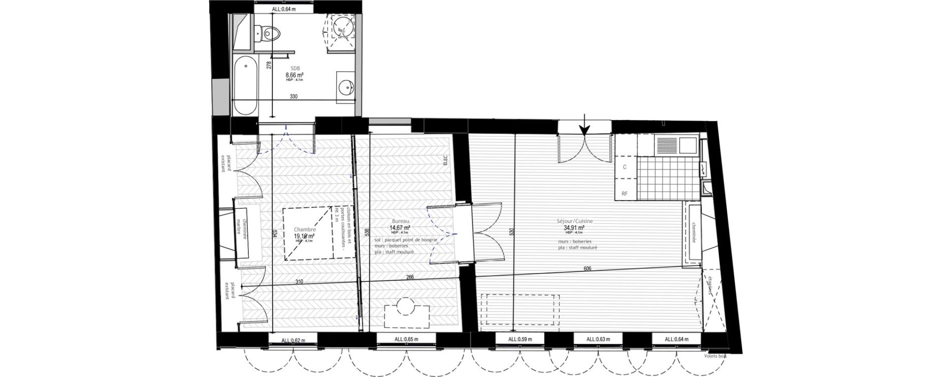 Appartement T3 de 77,40 m2 &agrave; Lille Euralille