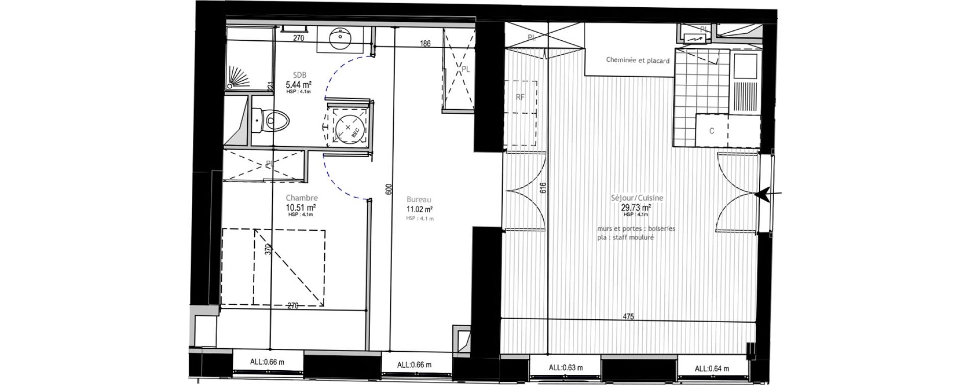 Appartement T2 de 56,70 m2 &agrave; Lille Euralille