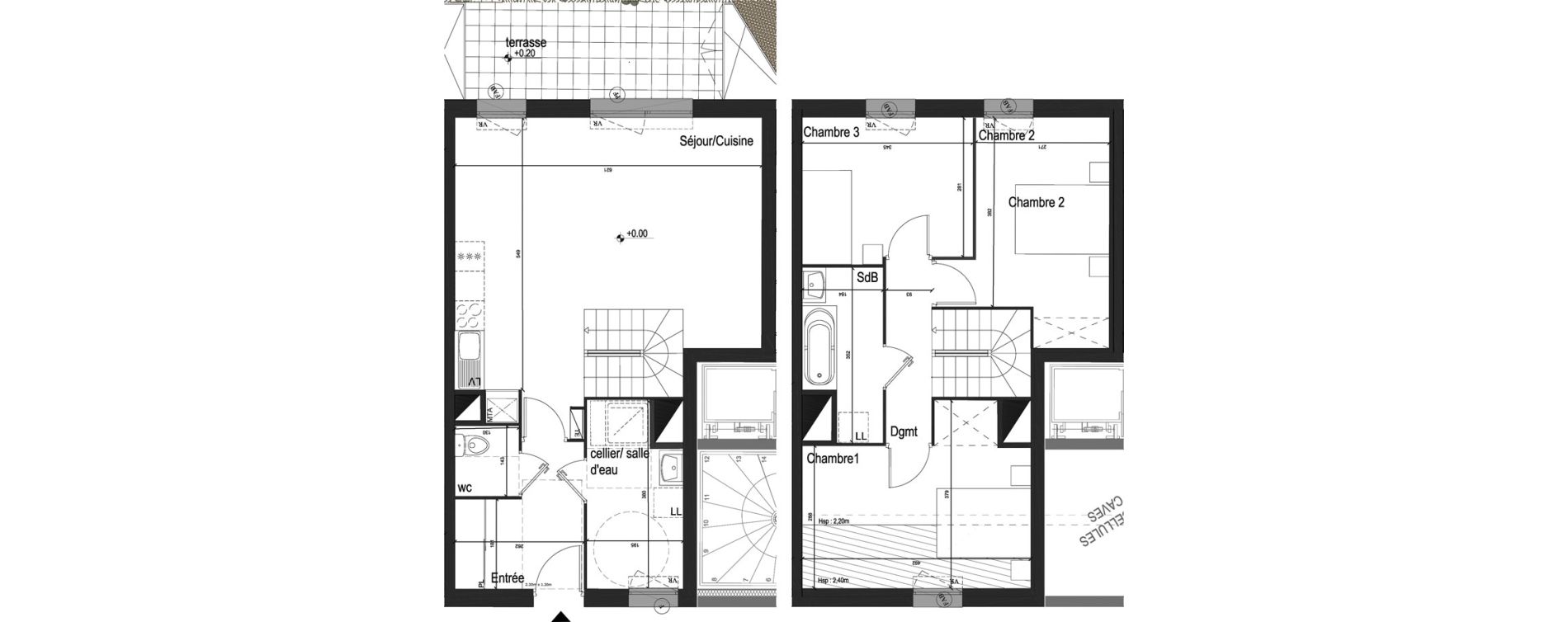 Duplex T4 de 91,93 m2 &agrave; Lille Lille sud