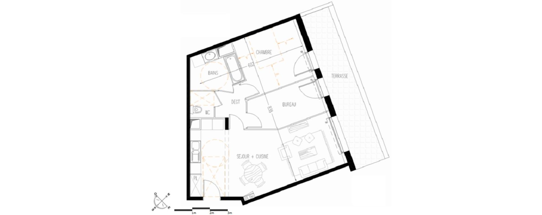 Appartement T2 bis de 58,80 m2 &agrave; Lille Lille sud